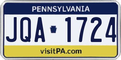 PA license plate JQA1724