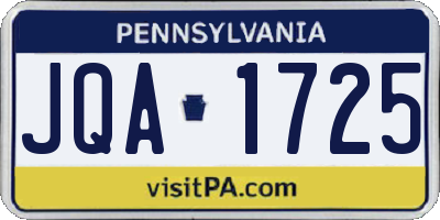 PA license plate JQA1725