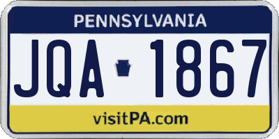 PA license plate JQA1867