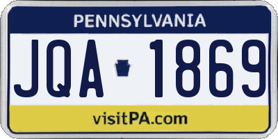 PA license plate JQA1869