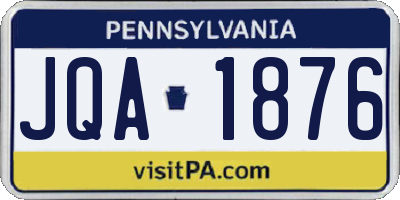 PA license plate JQA1876