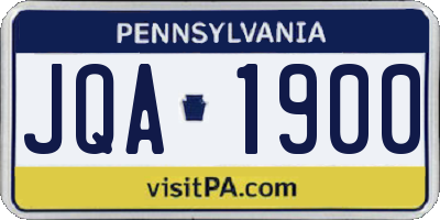 PA license plate JQA1900