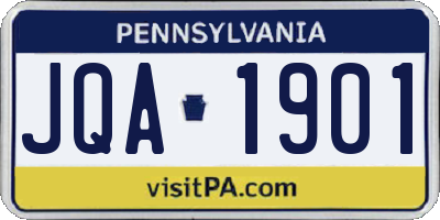 PA license plate JQA1901