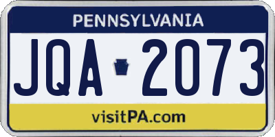PA license plate JQA2073