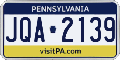 PA license plate JQA2139