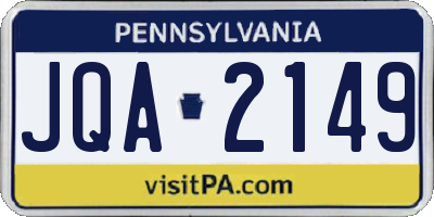 PA license plate JQA2149
