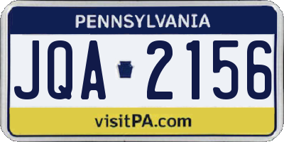 PA license plate JQA2156