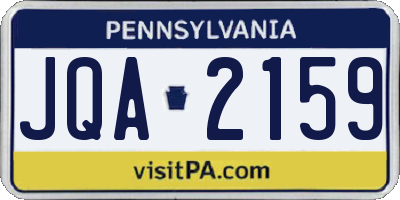PA license plate JQA2159