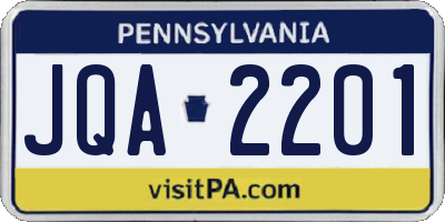 PA license plate JQA2201