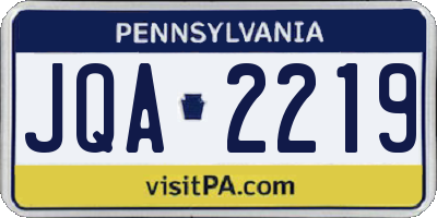PA license plate JQA2219