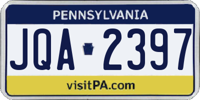 PA license plate JQA2397