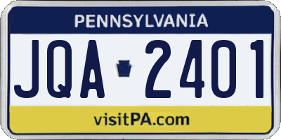 PA license plate JQA2401