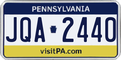 PA license plate JQA2440