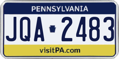 PA license plate JQA2483