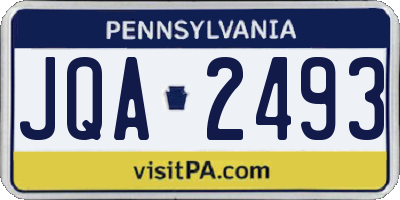 PA license plate JQA2493