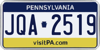 PA license plate JQA2519