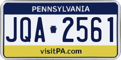 PA license plate JQA2561
