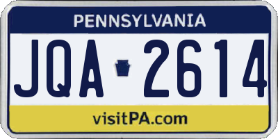 PA license plate JQA2614