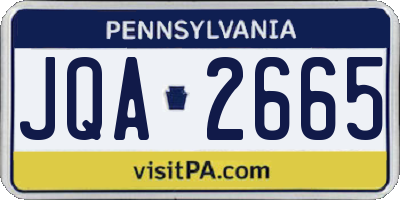 PA license plate JQA2665