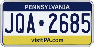 PA license plate JQA2685