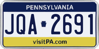 PA license plate JQA2691