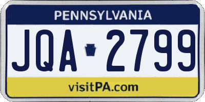 PA license plate JQA2799