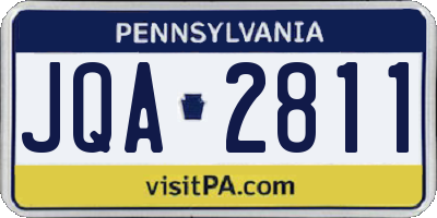 PA license plate JQA2811