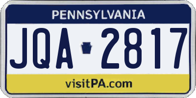 PA license plate JQA2817