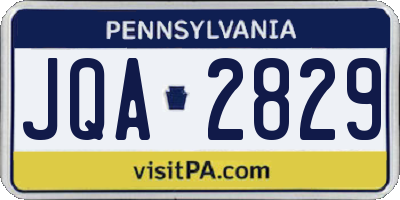 PA license plate JQA2829