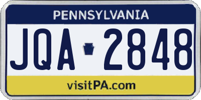 PA license plate JQA2848