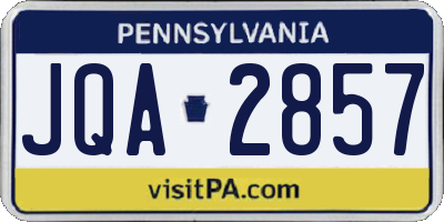 PA license plate JQA2857