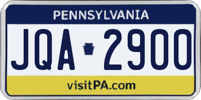 PA license plate JQA2900