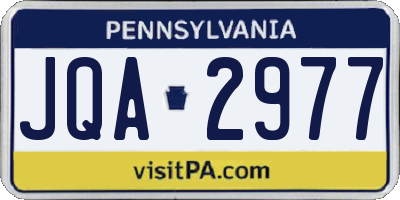 PA license plate JQA2977