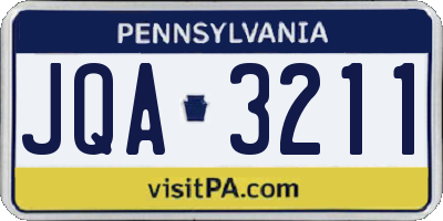 PA license plate JQA3211
