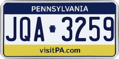 PA license plate JQA3259