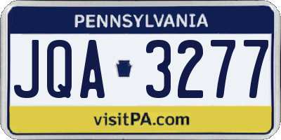 PA license plate JQA3277