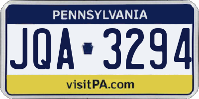 PA license plate JQA3294