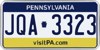 PA license plate JQA3323