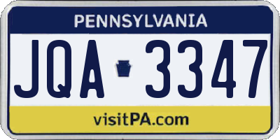 PA license plate JQA3347