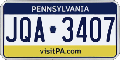 PA license plate JQA3407