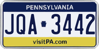 PA license plate JQA3442
