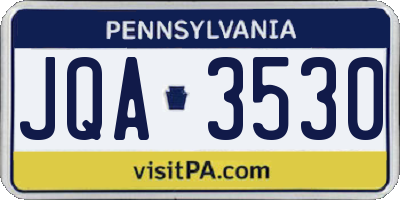 PA license plate JQA3530