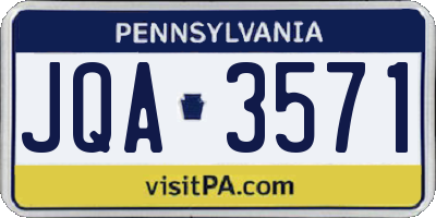 PA license plate JQA3571