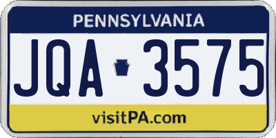 PA license plate JQA3575