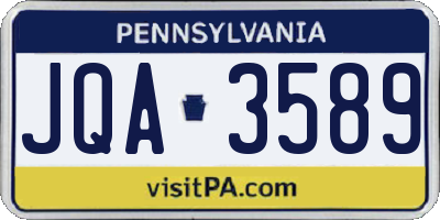 PA license plate JQA3589