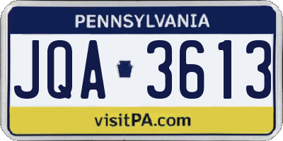 PA license plate JQA3613
