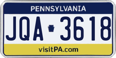 PA license plate JQA3618