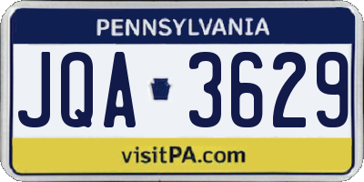 PA license plate JQA3629