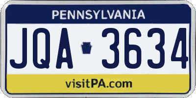 PA license plate JQA3634