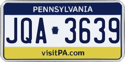 PA license plate JQA3639